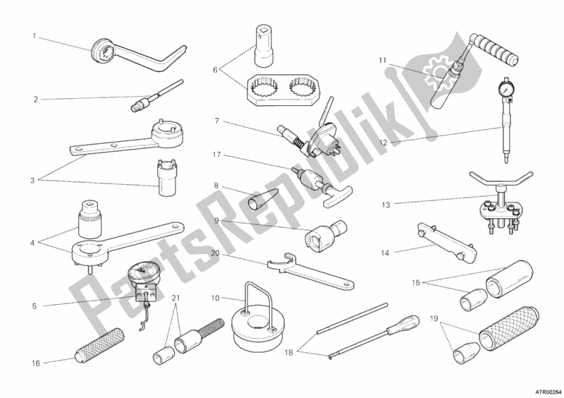 Alle onderdelen voor de Werkplaatsgereedschap, Motor Ii van de Ducati Streetfighter S 1100 2012